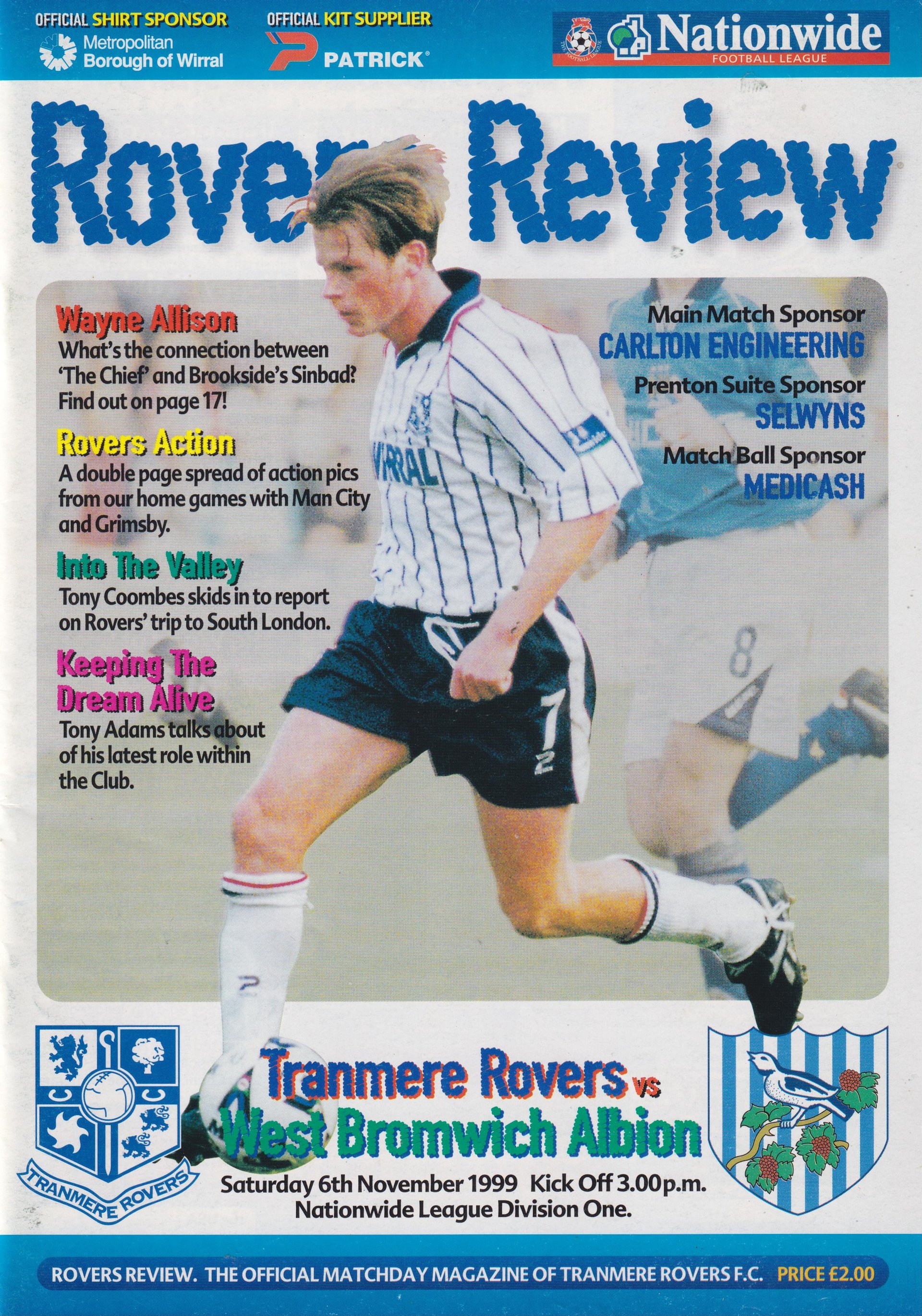 Tranmere Rovers v West Bromwich Albion match programme